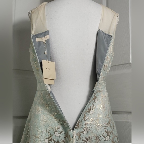 Ryu Mint Sleeveless Brocade A-Line Dress - Picture 10 of 16